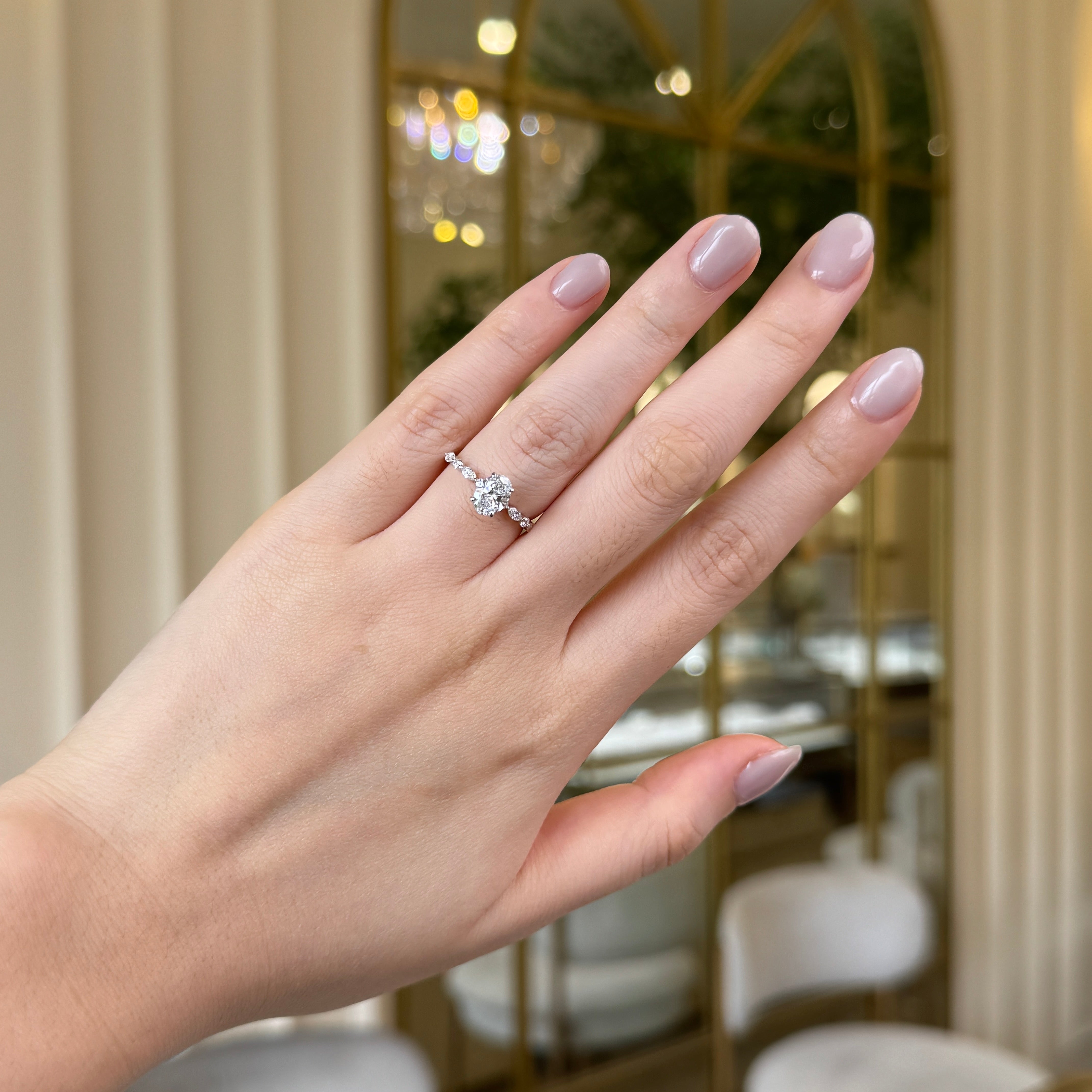 Oval Engagement Ring with Marquise and Round Band | Sol et Terre