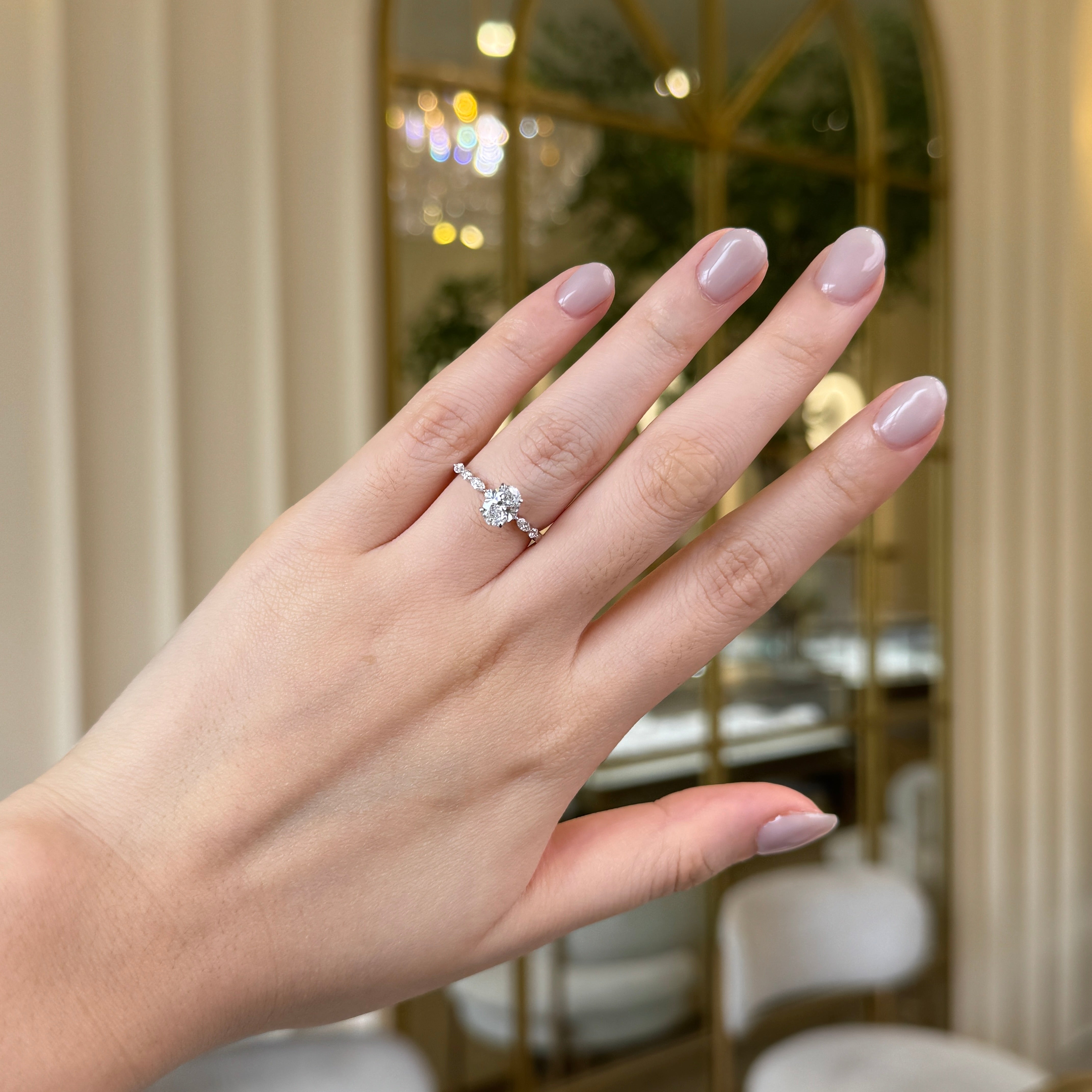 Oval Diamond with Round and  Marquise Band | Sol et Terre