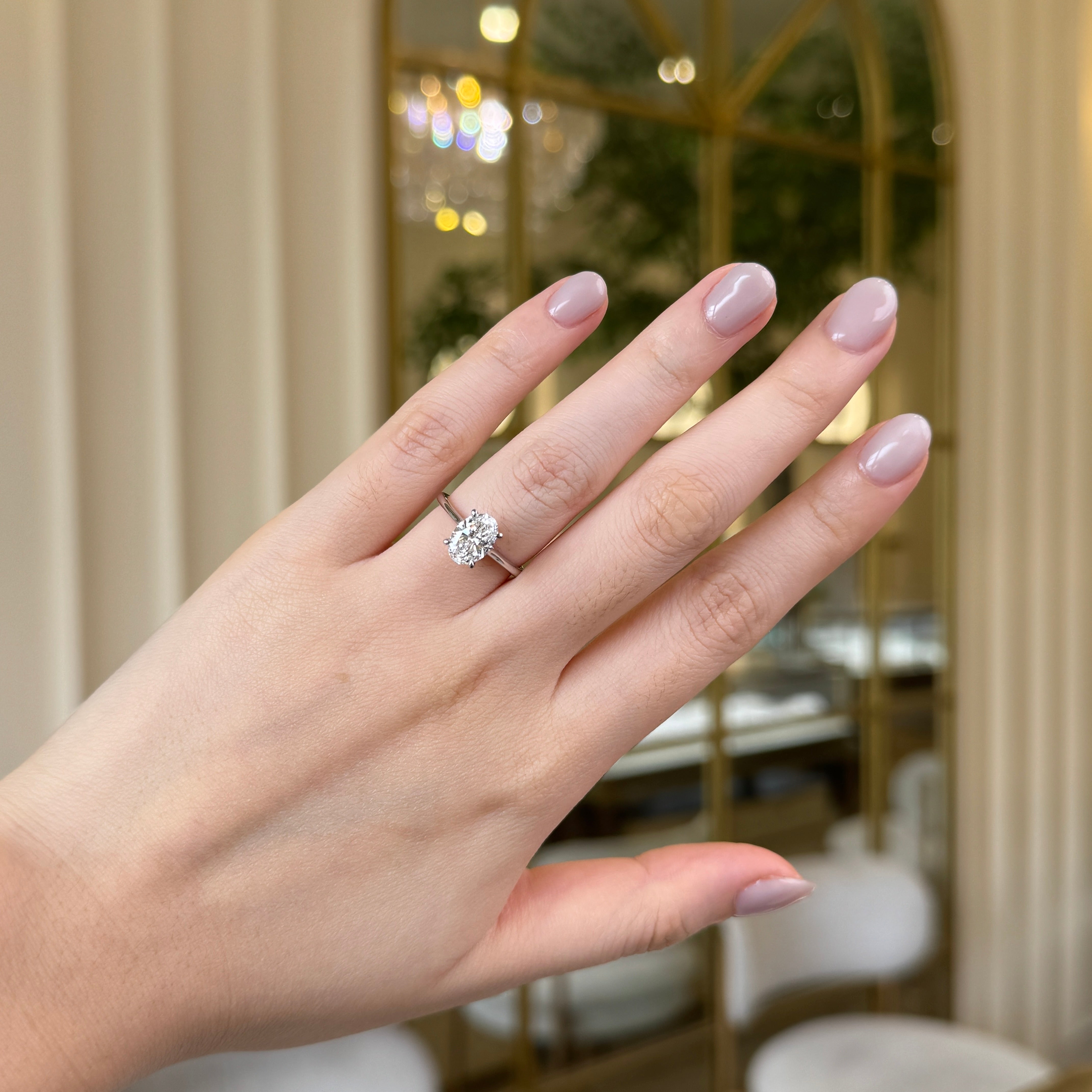 Oval Diamond Ring with Petal Prong | Sol et Terre