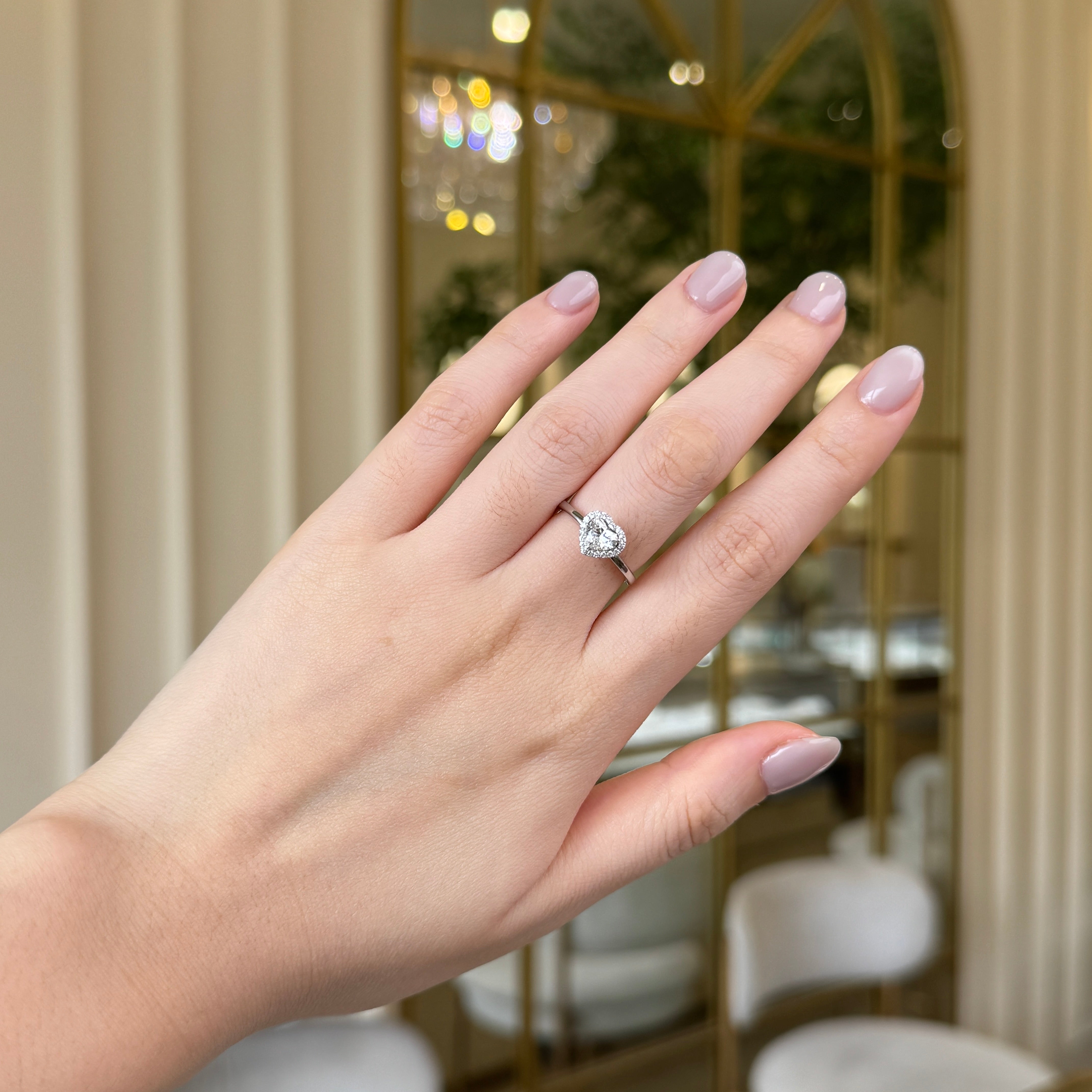 Heart Diamond Ring With Halo | Sol et Terre