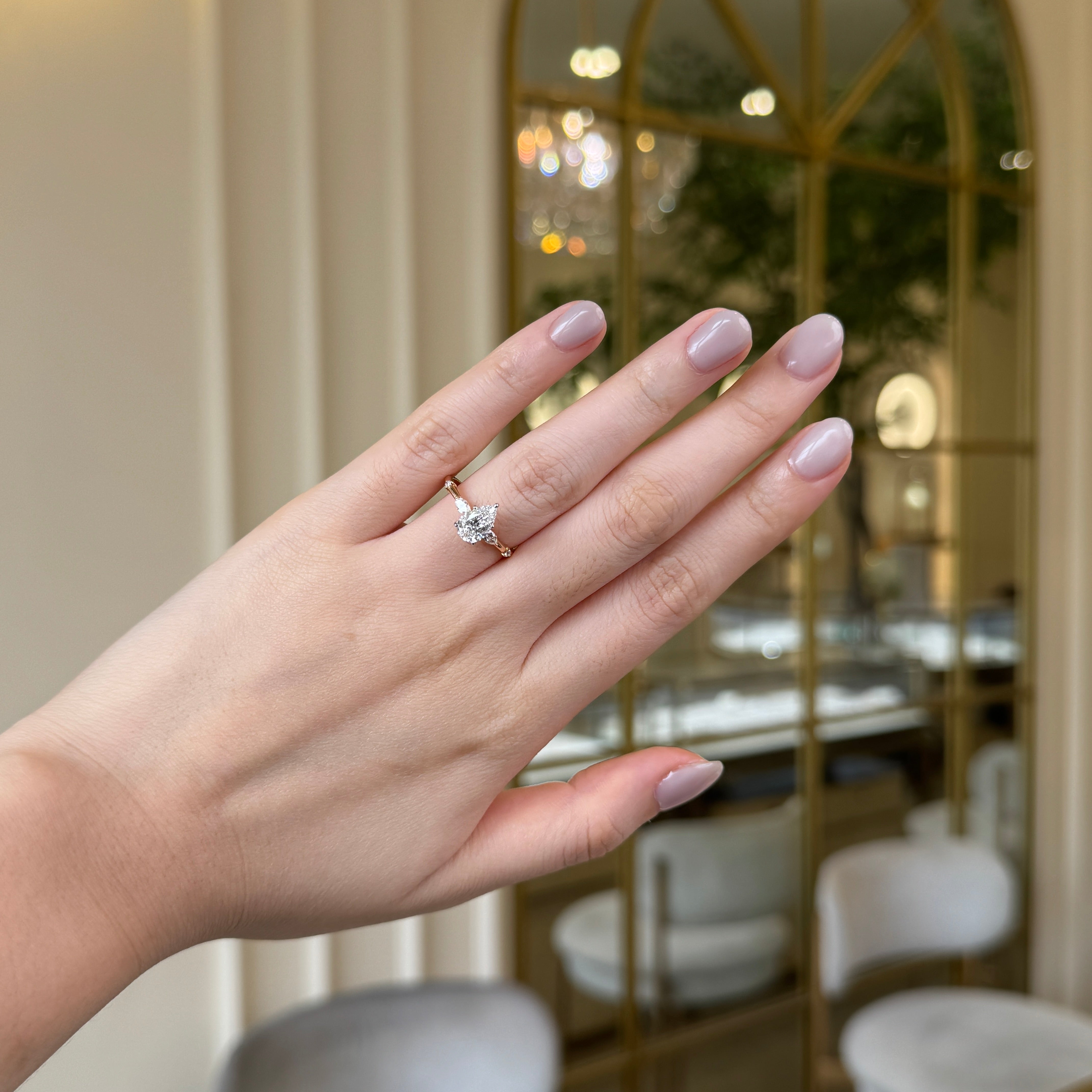 Pear Diamond with Marquise and Round Side Diamond | Sol et Terre