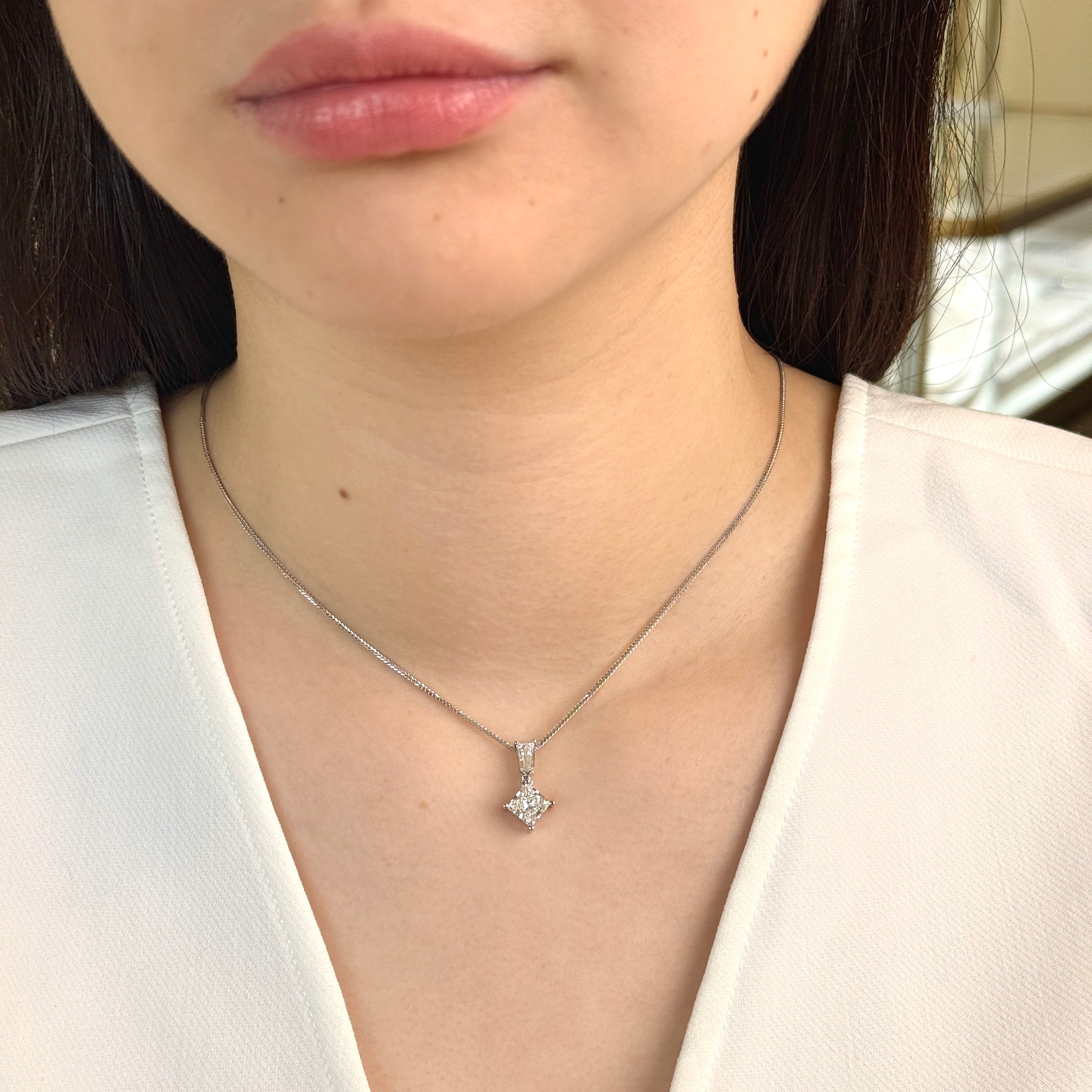 Bullet and Princess Diamond Pendant | Sol et Terre