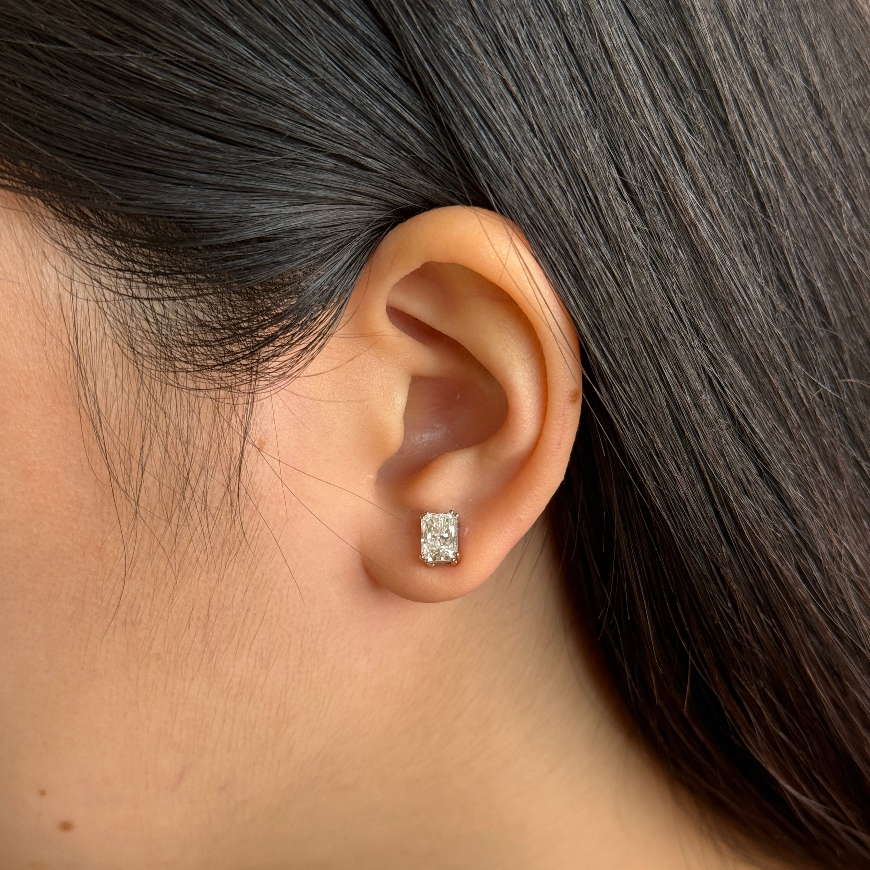 Radiant Stud Earrings with Halo | Sol et Terre