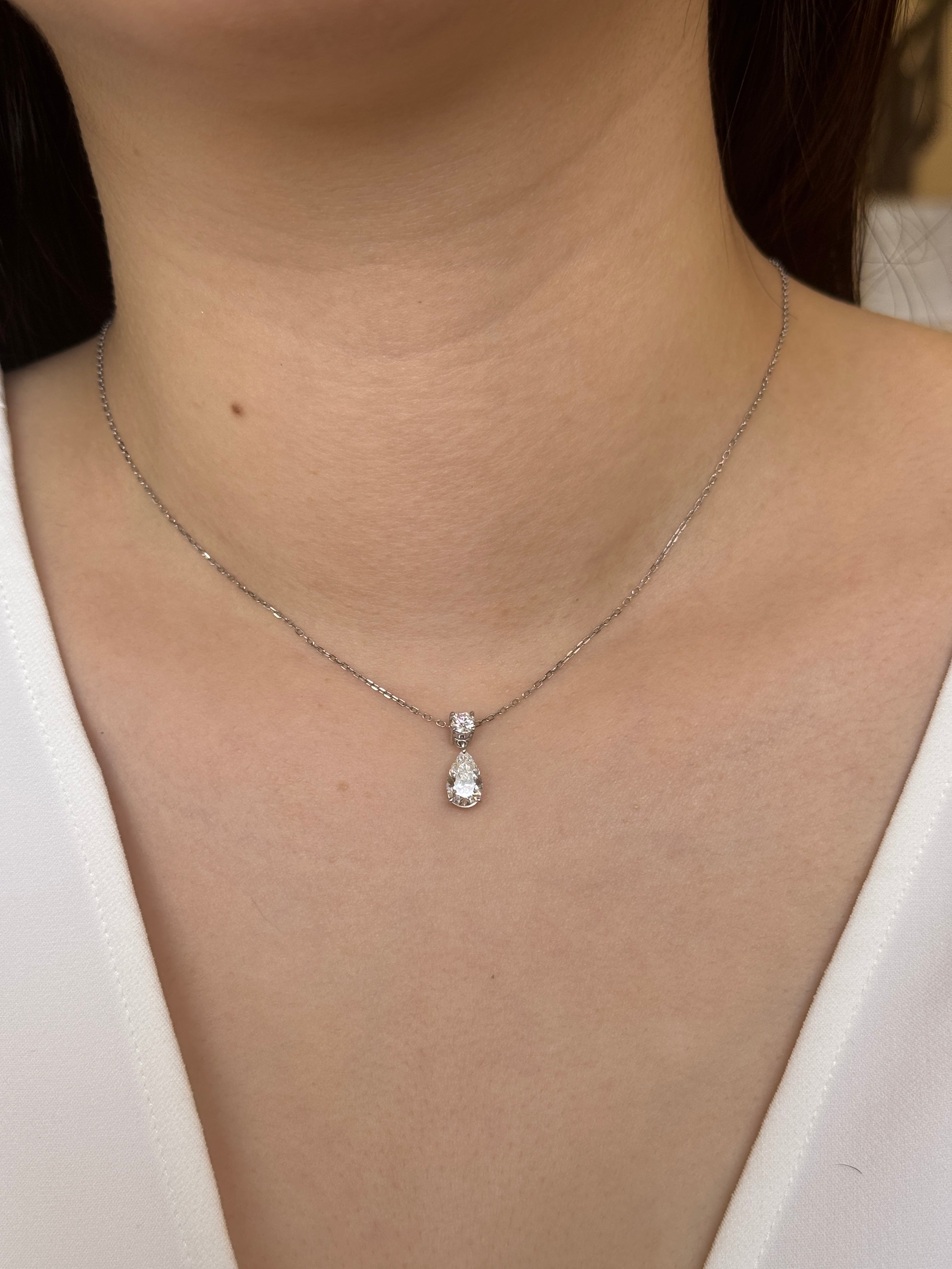 Round Diamond with Pear Drop pendant | Sol et Terre