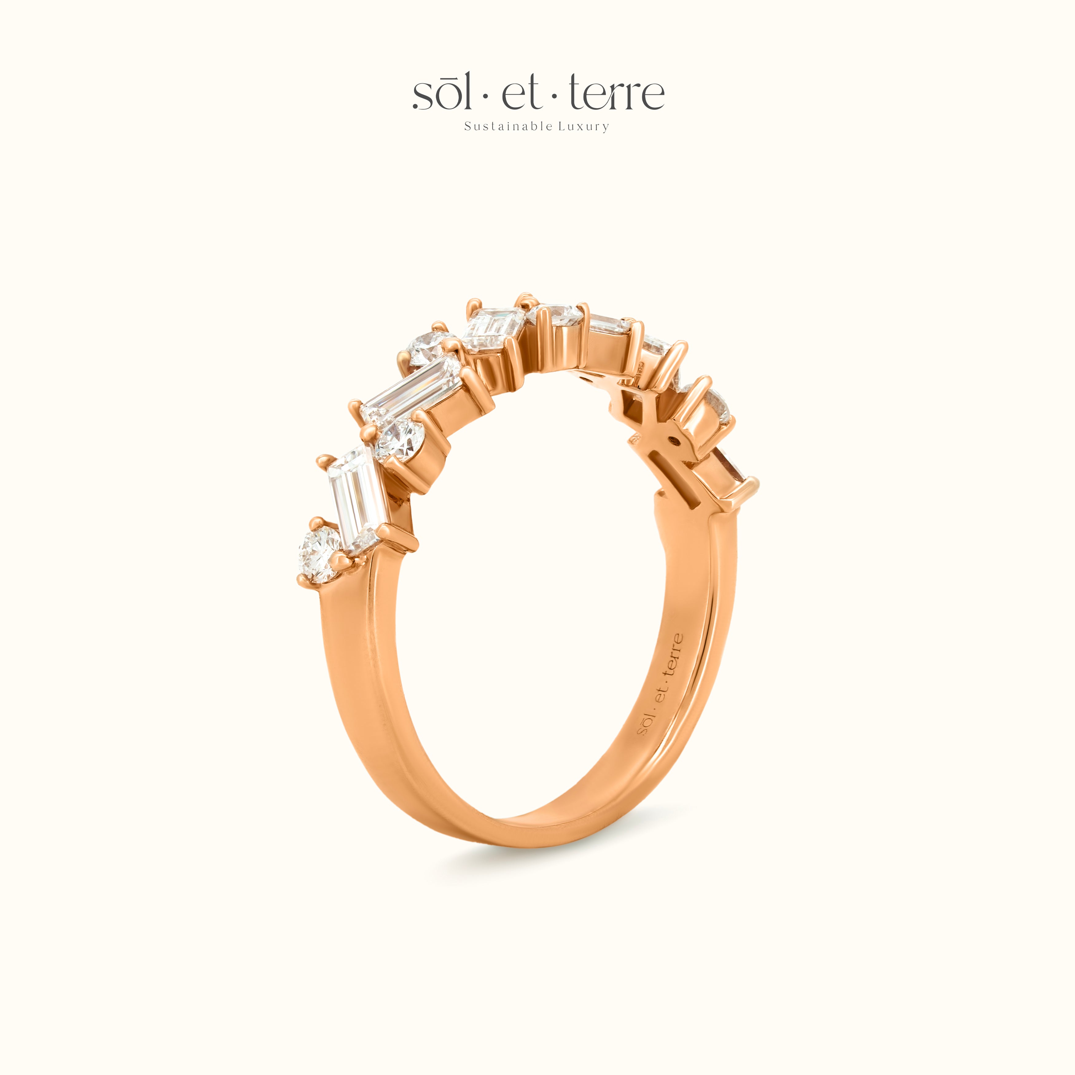 Criss Cross Round and Baguette Diamonds | Sol et Terre