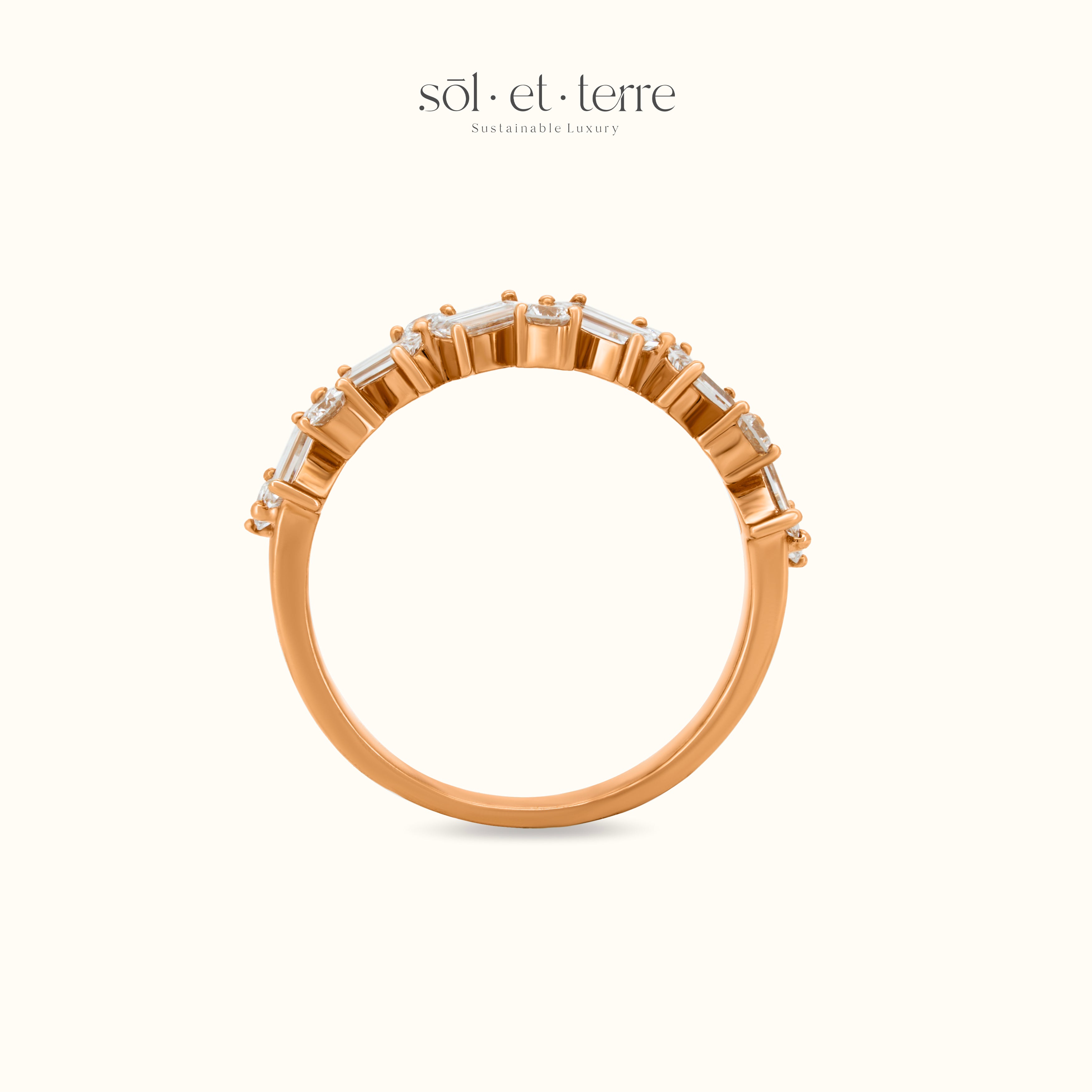 Criss Cross Round and Baguette Diamonds | Sol et Terre